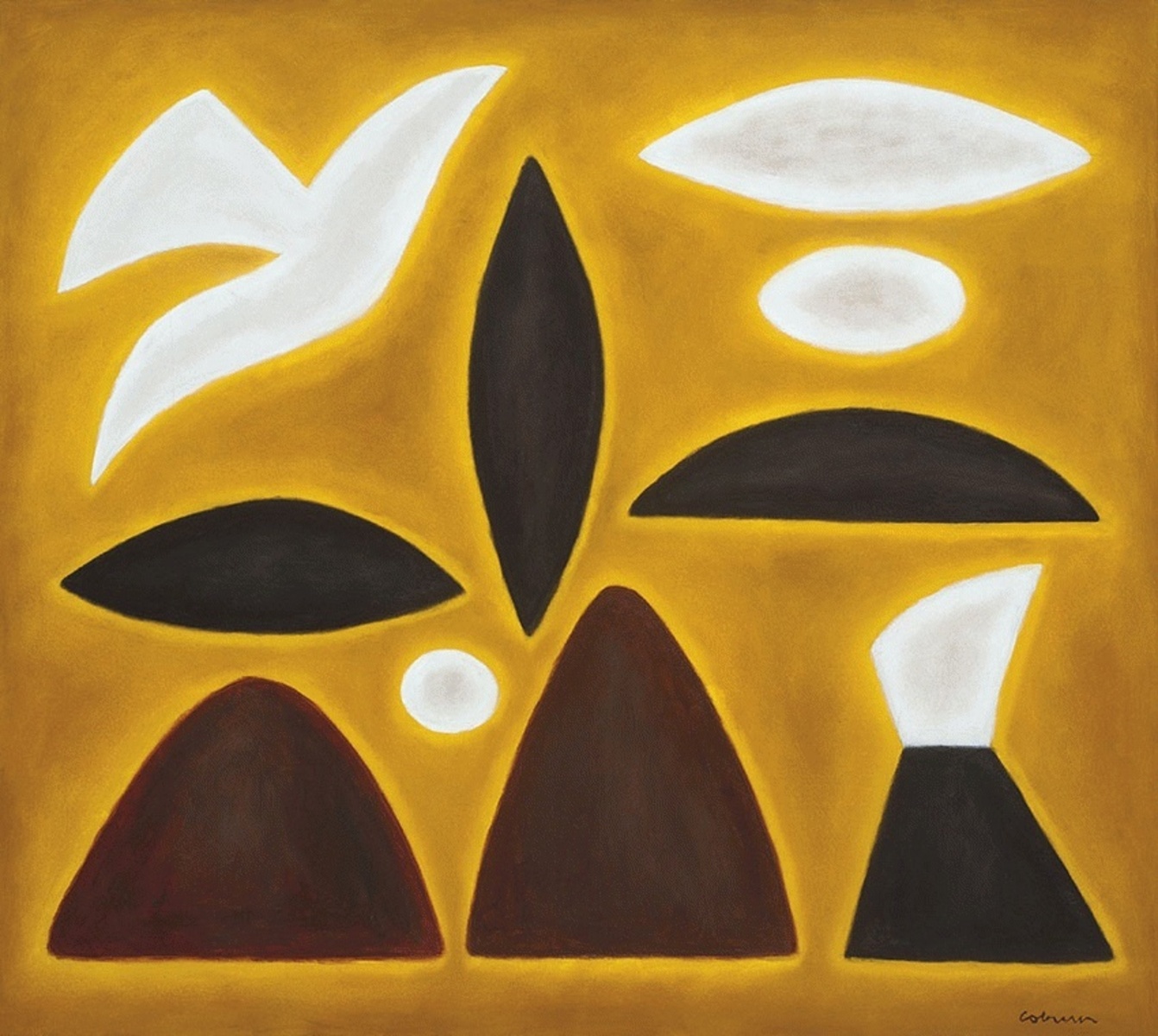 Yellow Landscape with White Bird (I have the Study as well)